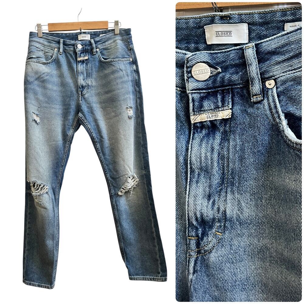 Closed Men’s Cooper Tapered Distressed Ripped Jeans Size 31 Street Casual
